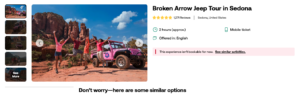 Broken Arrow Jeep Tour Not Available